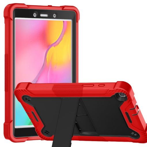 Shockproof Case with Holder for Samsung Galaxy Tab A 8.0 2019 - Red/Black - 1