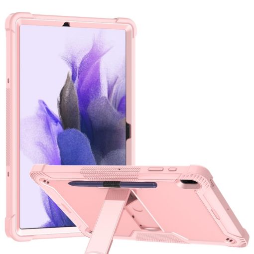 Samsung Galaxy Tab S7 FE Shockproof Case with Holder - Rose Gold - 1