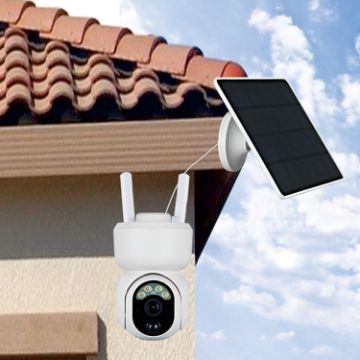 T24 1080P IP65 Solar PTZ Camera, Night Vision, 2-Way Intercom, AI Alarm, 4G - 1