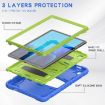 Samsung Galaxy Tab A7 T500 Shockproof Case with Holder - Blue/Lime - 4
