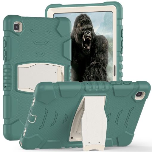 Samsung Galaxy Tab A7 T500 Shockproof Case with Holder - Emerald Green - 1