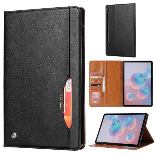 Samsung Galaxy Tab S7 FE Leather Case with Photo Frame & Card Slots (Black) - 1