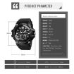 SKMEI 1725 Blue LED Digital Watch - Three Time Display, Luminous - 8