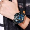 SKMEI 1725 Black LED Digital Watch - Three Time Display, Luminous - 7