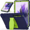 Samsung Galaxy Tab S7+/S7 FE/S8+ 3-Layer Case with Holder (NavyBlue+Lime) - 2