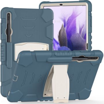 Samsung Galaxy Tab S7+/S7 FE/S8+ 3-Layer Case with Holder - Cornflower Blue - 1