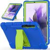 Samsung Galaxy Tab S7+/S7 FE/S8+ 3-Layer Case with Holder (Blue+Lime) - 2