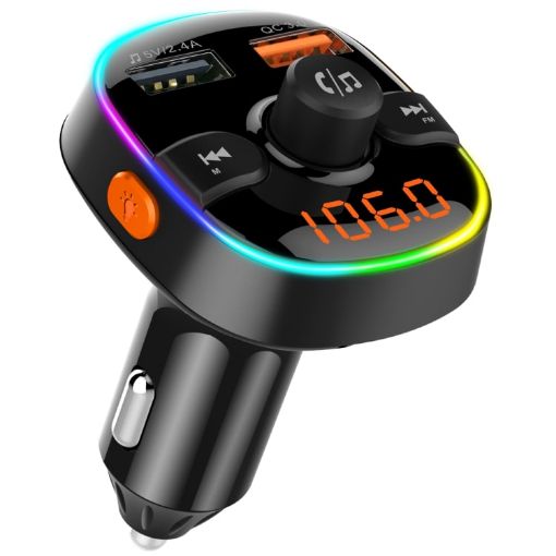 Fast Charging Car Bluetooth MP3 Player FM Transmitter with QC3.0 & Lights - 1
