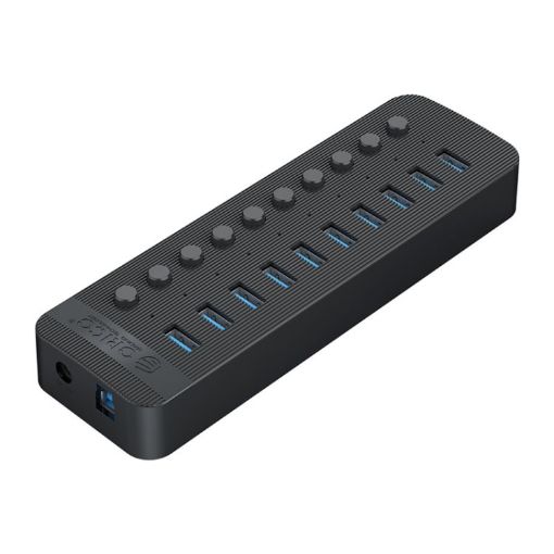 ORICO CT2U3-10AB-BK 10-Port USB HUB with Switches, AU Plug, Black - 1