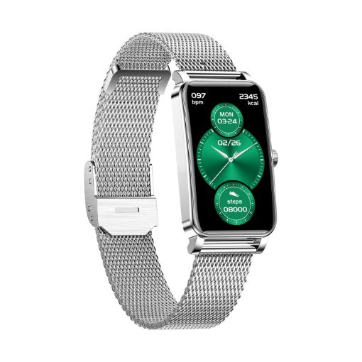 ZX19 Women's Smart Watch: 1.45" HD, IP68, Sleep & Health Monitor, Silver - 1