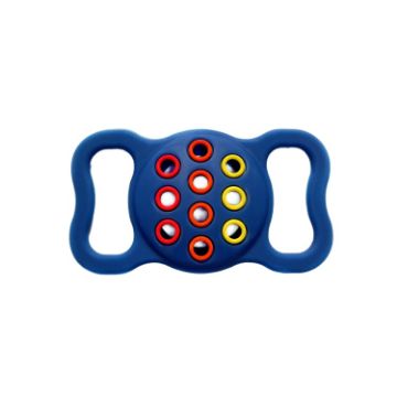 Dual-Color Shockproof Silicone Pet Collar Case for AirTag (Blue/Red/Yellow) - 1