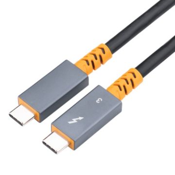100W USB-C to USB-C 4K Audio Video Cable, Thunderbolt 3, 0.3m Length - 1