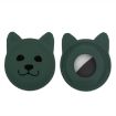 Cute Cartoon Pet Collar Tracker Case for AirTag - Dark Green Silicone - 1