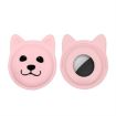 Cute Cartoon Pet Collar Anti-lost Tracker Case for AirTag - Pink Silicone - 1