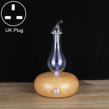 Wood Essential Oil Diffuser Aromatherapy Machine, UK Plug, Light Brown - 1