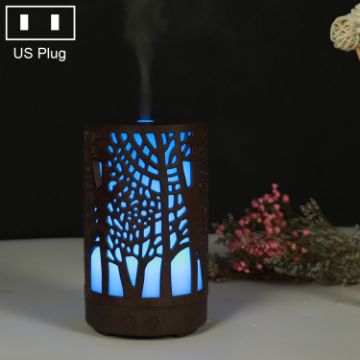 200ml Wooden Essential Oil Humidifier & Alcohol Sprayer - US Plug - 1