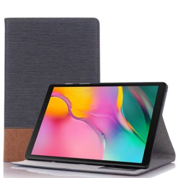 Samsung Galaxy Tab A7 T500 Leather Case, Dark Grey, Cross Texture - 1