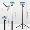 PULUZ 1.4m Selfie Stick Tripod with Phone Clip for Vlog & Live Streaming - 3