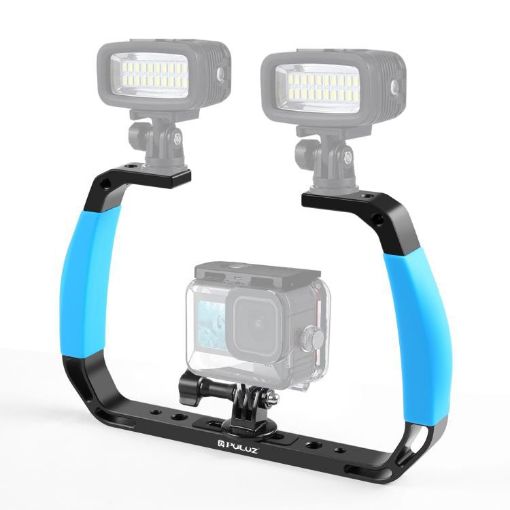 PULUZ Dual Silicone Handles Diving Rig for GoPro, DJI OSMO, Insta360 - 1