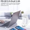 A3 PD 18W USB-C + QC3.0 USB Dual Interface Travel Charger - 6