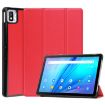 TCL Tab 10s Red Leather Tablet Case - Three-Fold Holder Custer Texture - 1