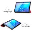 TCL Tab 10s Red Leather Tablet Case - Three-Fold Holder Custer Texture - 5