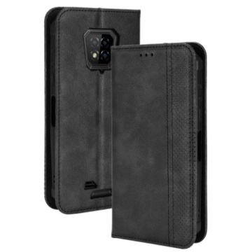 Ulefone Armor 8 Black Leather Phone Case with Magnetic Buckle Retro Design - 1