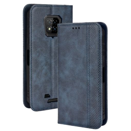 Ulefone Armor 8 Blue Leather Phone Case with Magnetic Buckle Retro Texture - 1