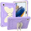 Samsung Galaxy Tab A8 10.5 2021 Beige Silicone Holder Case (Beige+Purple) - 1