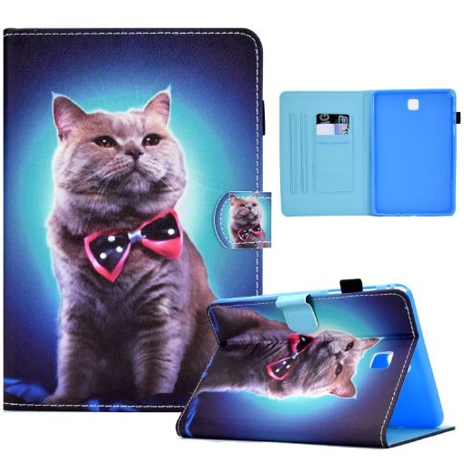 Samsung Galaxy Tab A 8.0 T350 Leather Case with Pen Slot - Bow Tie Cat - 1