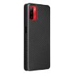 Ulefone Note 12P Black PU Phone Case - Carbon Fiber Texture Flip Cover - 3