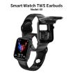 X8 Smart Watch with 1.69" IPS Screen & TWS Earbuds, Bluetooth Call, Black - 2