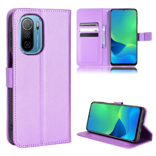 Ulefone Note 13P Purple Leather Phone Case - Diamond Texture Cover - 1