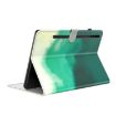Samsung Galaxy Tab S9+ Cyan Green Watercolor Flip Leather Case - 5