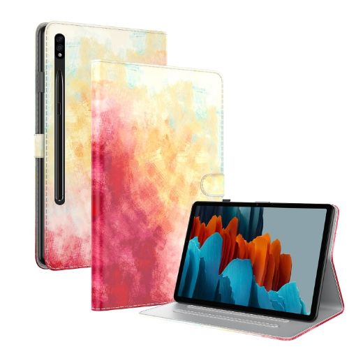 Samsung Galaxy Tab S9+ Watercolor Flip Leather Case (Spring Cherry) - 1
