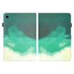Samsung Galaxy Tab 9 Cyan Green Watercolor Flip Leather Case - 2