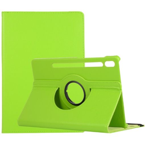 Samsung Galaxy Tab S8 Ultra Green Litchi Leather 360 Rotating Case - 1