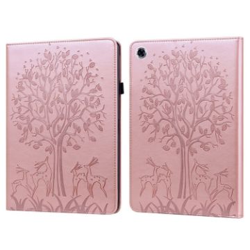 Samsung Galaxy Tab A8 10.5 2021 Tree & Deer Leather Case Pink - 1