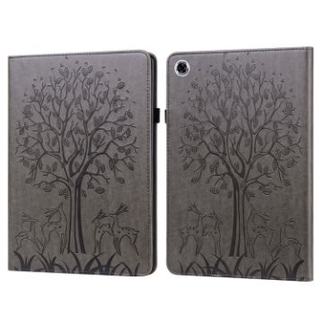 Samsung Galaxy Tab A8 10.5 2021 Tree & Deer Leather Case Grey - 1