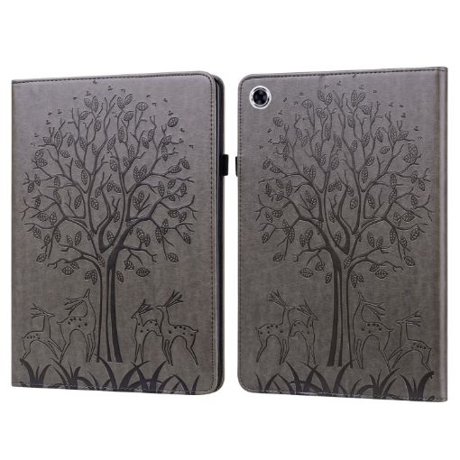 Samsung Galaxy Tab A8 10.5 2021 Tree & Deer Leather Case Grey - 1