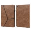 Huawei MediaPad M5 Lite 10.1 Brown Embossed Striped Leather Case - 1