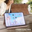 Huawei MediaPad M5 Lite 10.1 Brown Embossed Striped Leather Case - 5