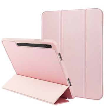 Samsung Galaxy Tab S8 Ultra/X900 Pink 3-Fold Honeycomb TPU Leather Case - 1