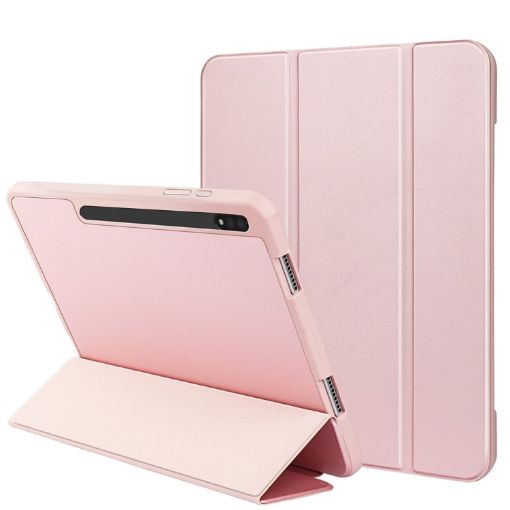 Samsung Galaxy Tab S8 Ultra/X900 Pink 3-Fold Honeycomb TPU Leather Case - 1