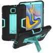 Galaxy Tab A 8.0 (2018) T387 Black/Aqua Silicone + PC Case with Holder - 1