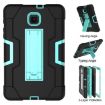 Galaxy Tab A 8.0 (2018) T387 Black/Aqua Silicone + PC Case with Holder - 7