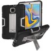Galaxy Tab A 8.0 (2018) T387 Black/Grey Silicone PC Case with Holder - 1