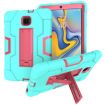 Galaxy Tab A 8.0 (2018) T387 Case - Aqua/Rose Red Silicone + PC Holder - 1