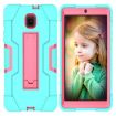 Galaxy Tab A 8.0 (2018) T387 Case - Aqua/Rose Red Silicone + PC Holder - 2