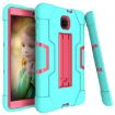 Galaxy Tab A 8.0 (2018) T387 Case - Aqua/Rose Red Silicone + PC Holder - 4
